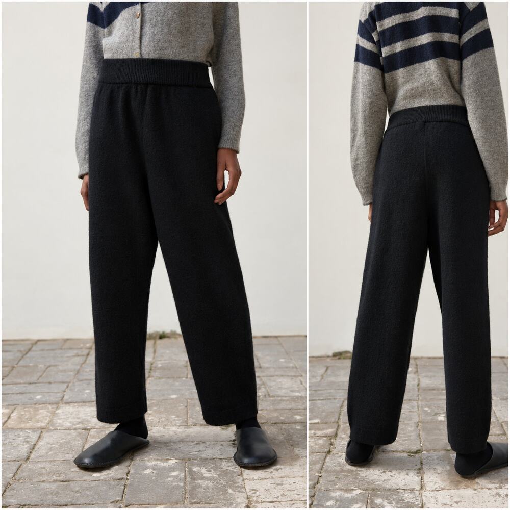 CORDERA Baby Alpaca Knit Pants in Black One Size